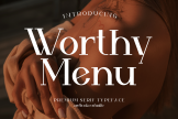 Product image of Worthy Menu Elegant Serif Font